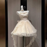 Gothic Ball Gown Spaghetti Straps Ivory Formal 8th Grade Homecoming Dresses Middle School Lolita Dress Lolita Outfits HZ1121