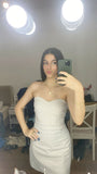 Pretty Sheath Sweetheart White Sequin Formal Homecoming Dresses Short 21st Birthday Outfits Graduation Dress Mini Cocktail Dresses HZ1121
