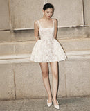 Cute Ball Gown Square Sage Green Lace Short Mini Formal 8th Grade Homecoming Dresses Middle School Cocktail Dress Hoco Outfits HZ1121