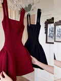 Unique A line Square Neck Red Short Homecoming Dress Summer Dance Inspo Hoco Dresses Mini Cocktail Dress HZ1121