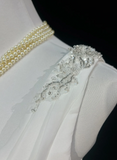 Vintage Wedding Dress 1950s 1940s A line V Neck Chiffon White Long Wedding Dresses Bridal Gowns Brides Gown HZ1121