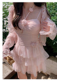 Cute A line Pink Chiffon Summer Short Homecoming Dress Hoco Dress Mini 18th Birthday Outfit Cocktail Dresses HZ1121