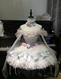 Cute Off-the-shoulder Ball Gown Short Birthday Dresses Sweet Pale Blue Lolita Dresses HZ1121