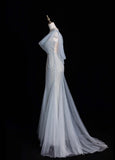 Glitter Sweetheart Mermaid Long Prom Dresses Silver Evening Dresses HZ1121