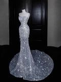 Gorgeous Mermaid Sweetheart Sequin Long Prom Dress Party Dress Graduation Dresses HZ1121