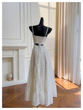 Elegant Mermaid Spaghetti Straps Sleeveless Lace White Long Evening Party Gowns Evening Formal Dresses Prom Dress HZ1121