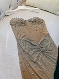 Elegant Mermaid Sweetheart Champagne Sleeveless Long Evening Party Gowns Evening Formal Dresses Prom Dress HZ1121