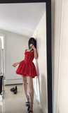 Cute A line Square Neck White Lace Short Homecoming Dress Summer Middle School Formal 8th Grade Hoco Dresses Summer Holiday Dress Birthday Outfits HZ1121