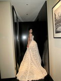 Unique Bridal Gown Mermaid Spaghetti Straps Lace Sleeveless White Wedding Dresses Modest Bridal Gowns HZ1121